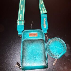 Wrangler Turquoise Crossbody Bag with Coin Pouch